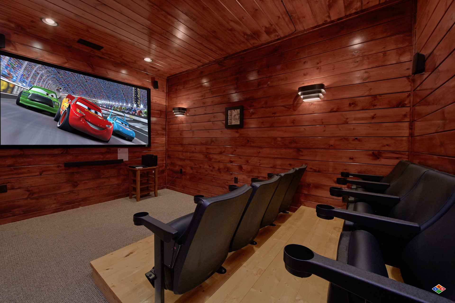 image of luxury cabin with theater room