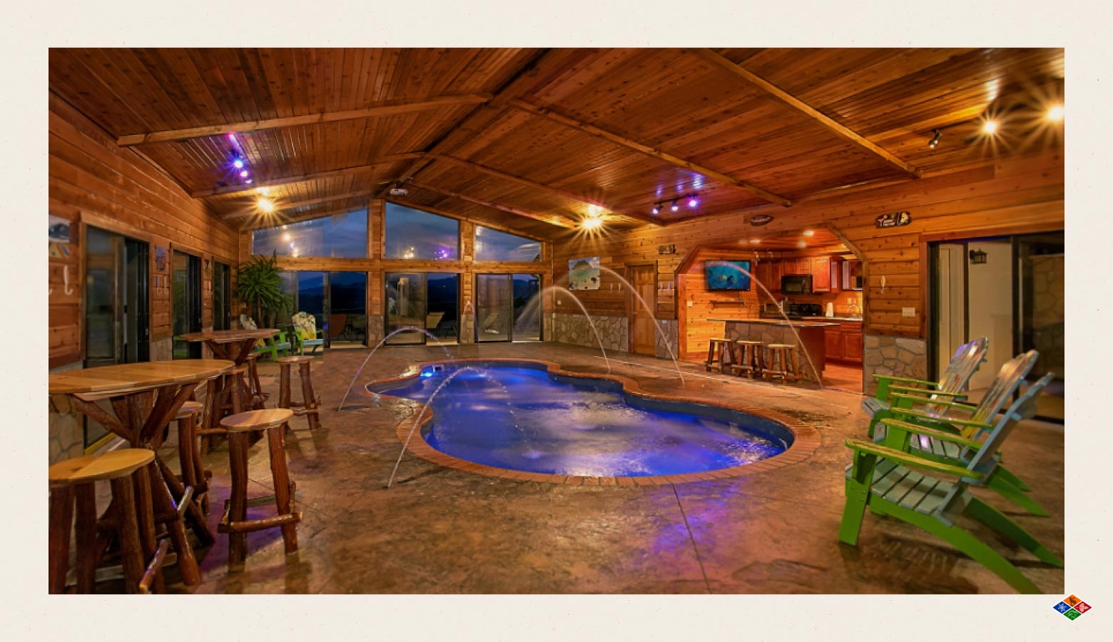 The Mountain View Mansion is one of Elk Spring's Gatlinburg Bachelorette Party Cabins. 