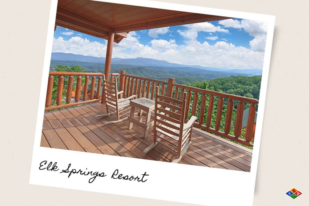 A cozy cabin porch in Gatlinburg, TN with an amazing view