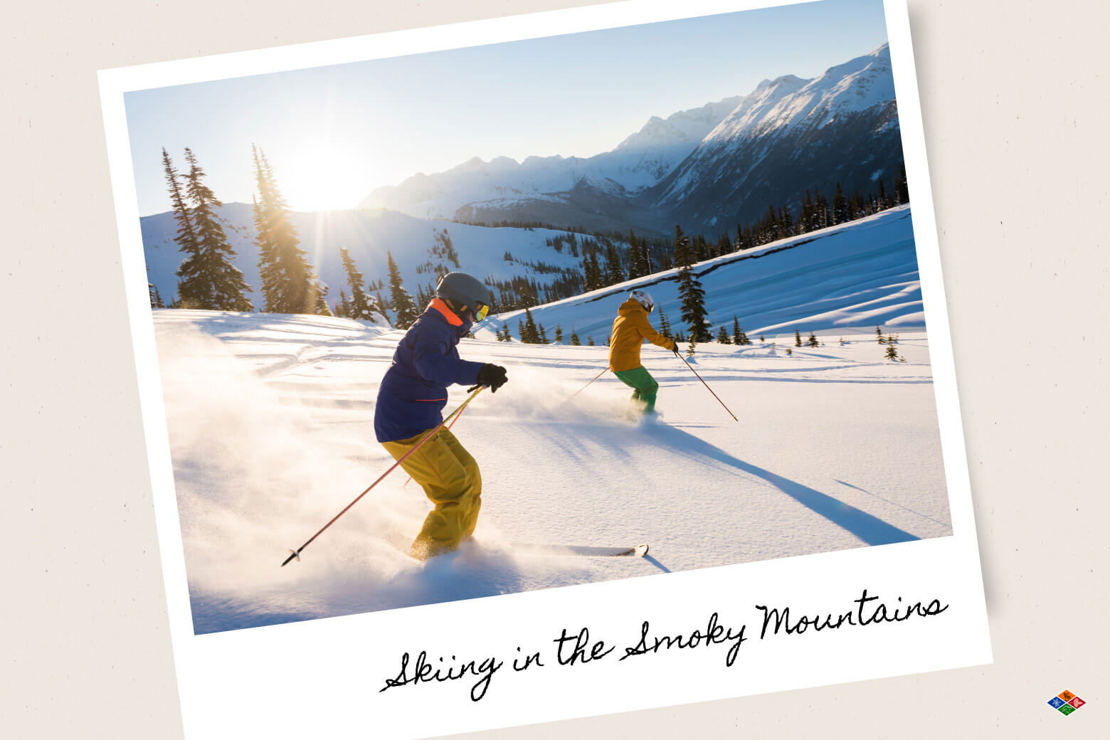 travelers skiing in the Smoky Mountains