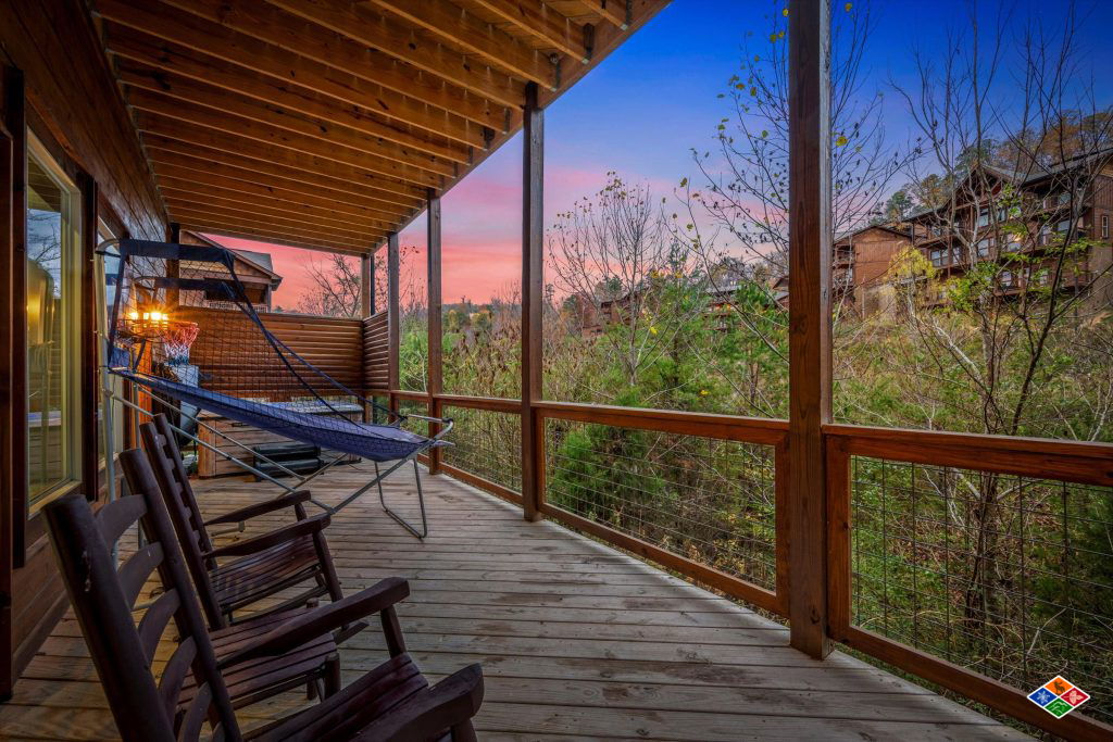 covered deck on cabin