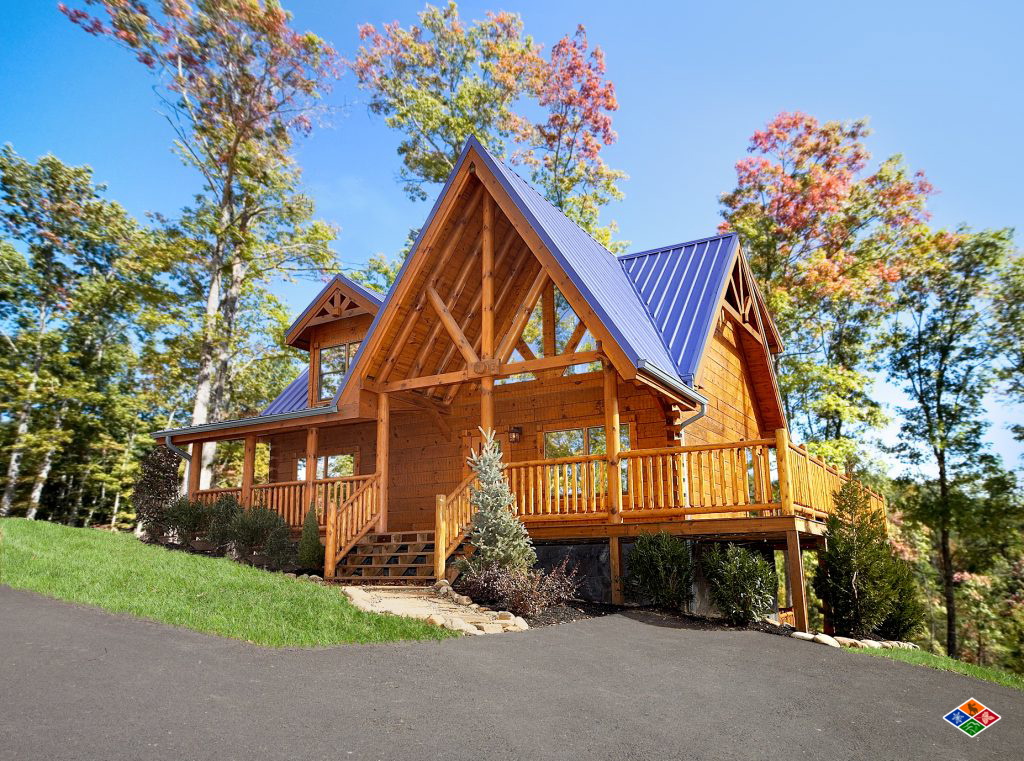 gatlinburg cabin with blue roof