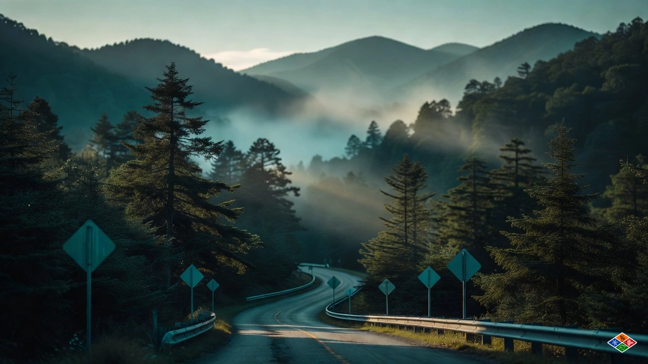 winding road through the mountains