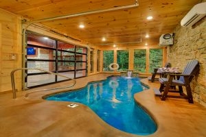 image of cabin with indoor pool